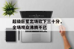 爱游戏-超级巨星出场砍下三十分，全场观众沸腾不已